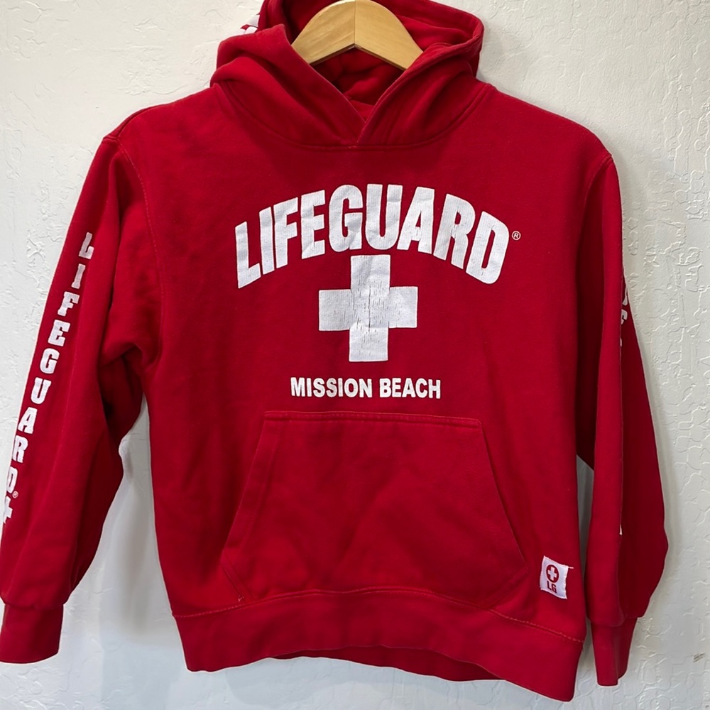 LIFEGUARD MISSION BEACH HOODIE kids size medium